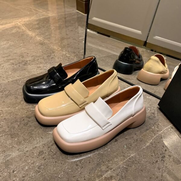 CHIKO Shontia Square Toe Block Heels Loafers Shoes