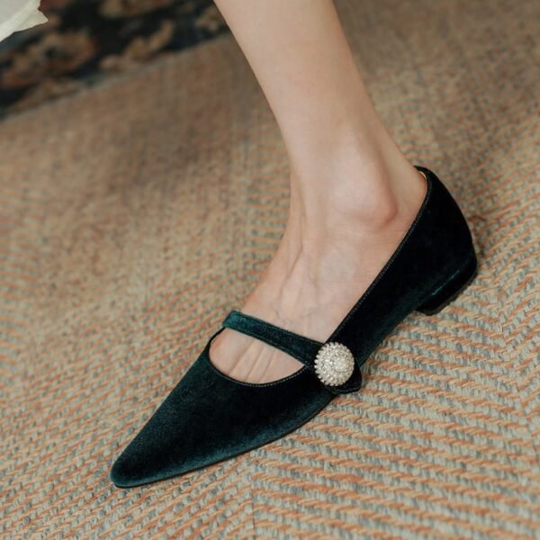 CHIKO Tenesha Pointy Toe Block Heels Mary Jane Flats