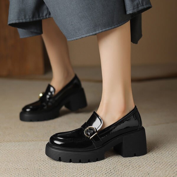 CHIKO Shenika Round Toe Block Heels Loafers Shoes - Image 2