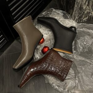 CHIKO Teanna Square Toe Block Heels Ankle Boots