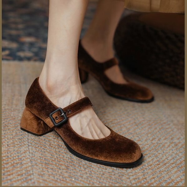 CHIKO Sylviann Round Toe Block Heels Mary Jane Shoes