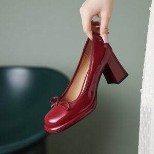 CHIKO Shiquita Square Toe Block Heels Pumps Shoes
