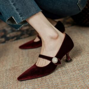 CHIKO Telisha Pointy Toe Kitten Heels Mary Jane Shoes