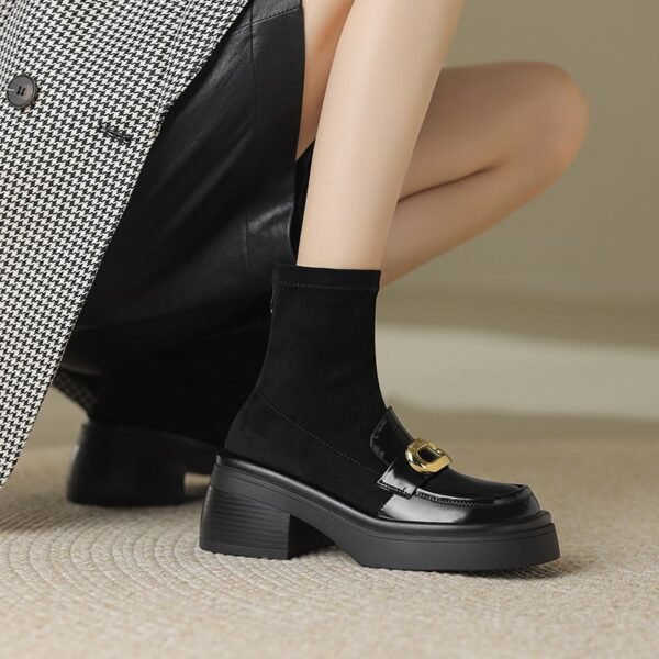 CHIKO Wakeisha Round Toe Block Heels Ankle Boots