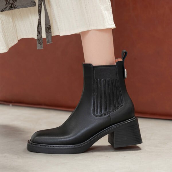 CHIKO Ahlam Square Toe Block Heels Ankle Boots - Image 2