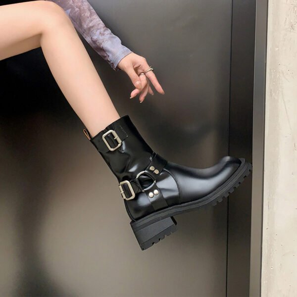 CHIKO Aiesha Round Toe Block Heels Ankle Boots - Image 2