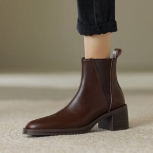 CHIKO Akilah Round Toe Block Heels Ankle Boots