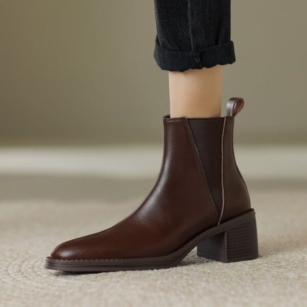 CHIKO Akilah Round Toe Block Heels Ankle Boots