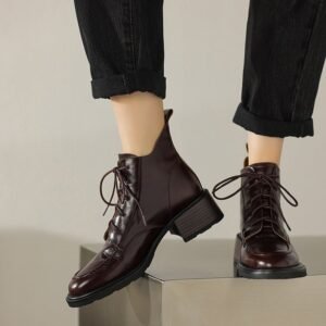 CHIKO Aleah Round Toe Block Heels Ankle Boots