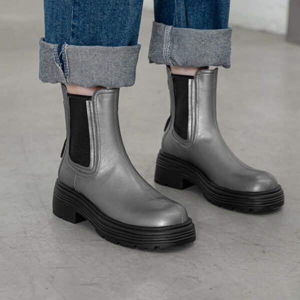 CHIKO Gamila Round Toe Block Heels Ankle Boots
