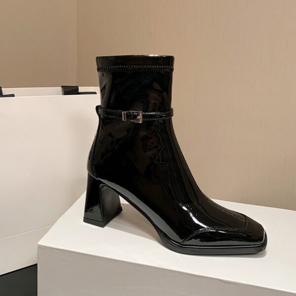 CHIKO Halimah Square Toe Block Heels Ankle Boots - Image 2