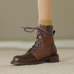 CHIKO Hayfa Round Toe Block Heels Ankle Boots