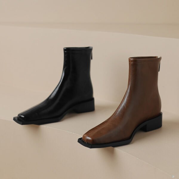 CHIKO Hoda Square Toe Block Heels Ankle Boots - Image 2