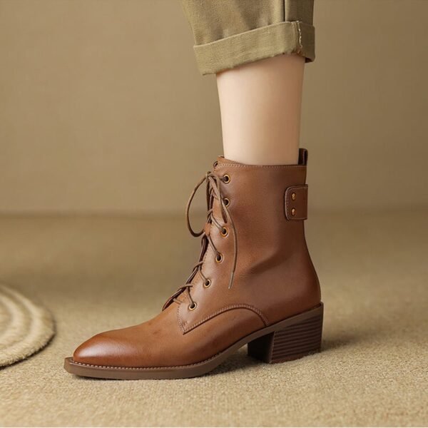 CHIKO Almira Pointy Toe Block Heels Ankle Boots