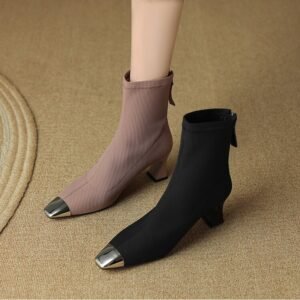 CHIKO Alzena Square Toe Chunky Heels Ankle Boots