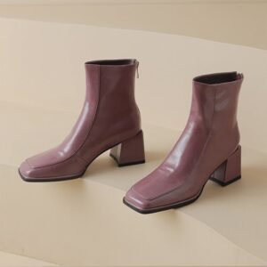 CHIKO Almeda Square Toe Block Heels Ankle Boots