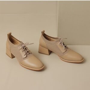 CHIKO Amina Square Toe Block Heels Oxfords Shoes