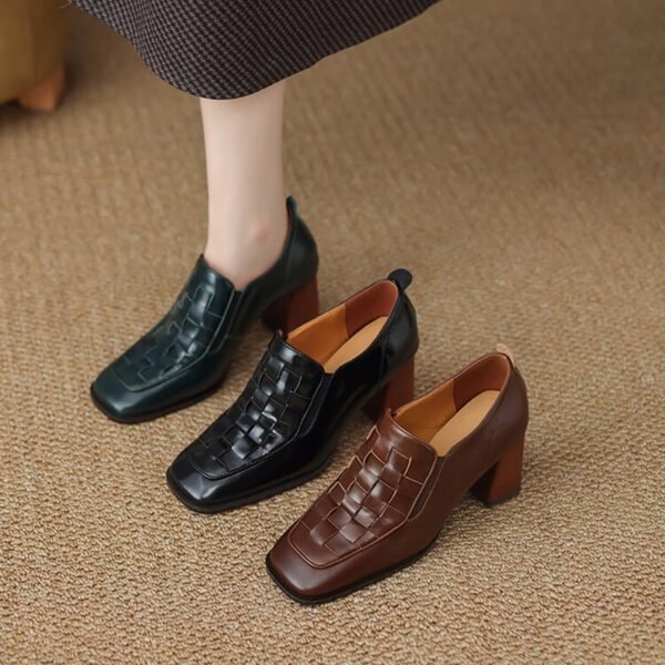 CHIKO Fariha Square Toe Block Heels Loafers Shoes - Image 2