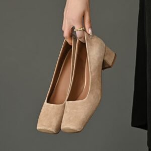 CHIKO Tykeria Square Toe Block Heels Pumps Shoes