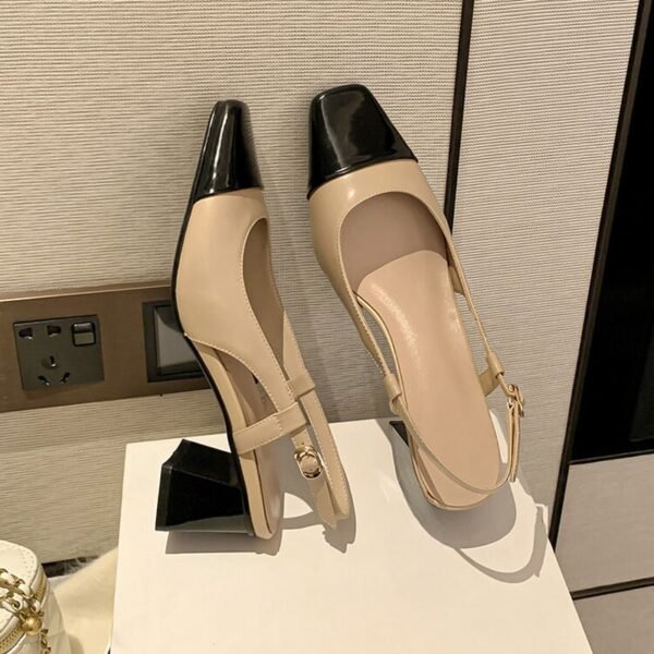 CHIKO Fatima Square Toe Block Heels Slingback Shoes