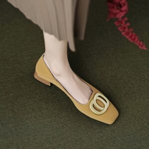 CHIKO Babesne Square Toe Block Heels Pumps Shoes