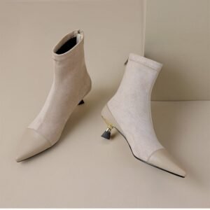 CHIKO Batoul Pointy Toe Kitten Heels Ankle Boots