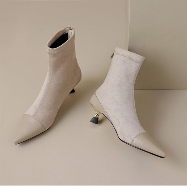 CHIKO Batoul Pointy Toe Kitten Heels Ankle Boots