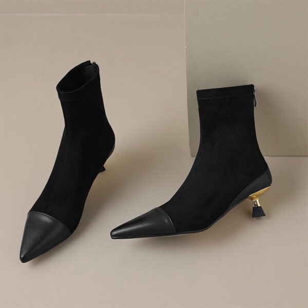 CHIKO Batoul Pointy Toe Kitten Heels Ankle Boots - Image 2