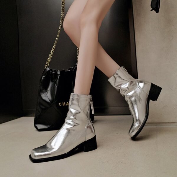 CHIKO Anisa Square Toe Block Heels Ankle Boots