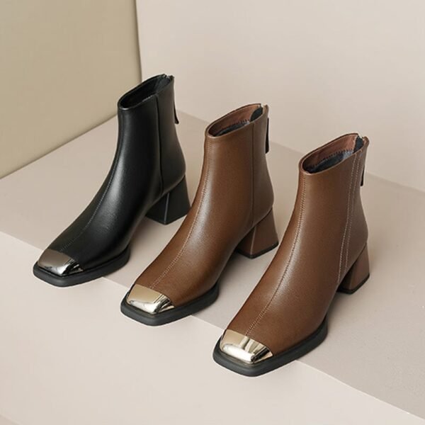 CHIKO Annisa Square Toe Block Heels Ankle Boots