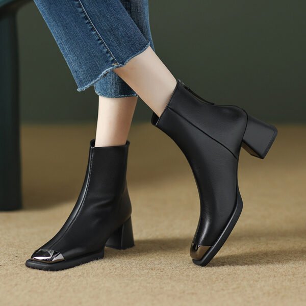 CHIKO Annisa Square Toe Block Heels Ankle Boots - Image 2