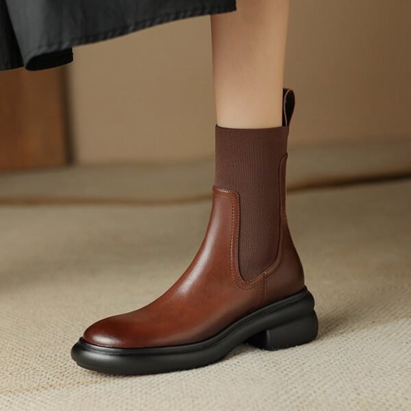 CHIKO Jameela Round Toe Block Heels Ankle Boots