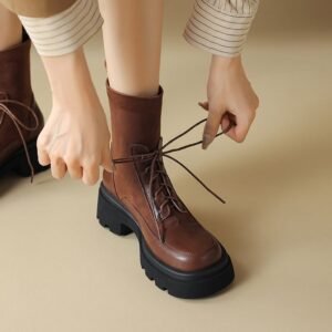 CHIKO Eleanor Square Toe Block Heels Ankle Boots