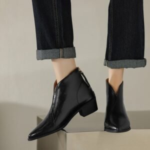 CHIKO Emily Pointy Toe Block Heels Ankle Boots