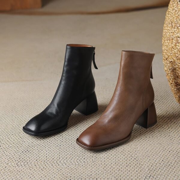 CHIKO Penelope Square Toe Block Heels Ankle Boots - Image 2