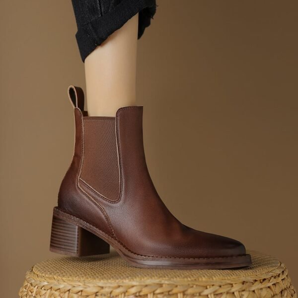 CHIKO Violet Pointy Toe Block Heels Ankle Boots - Image 2
