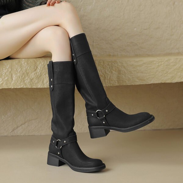 CHIKO Abigail Round Toe Block Heels Knee High Boots - Image 2