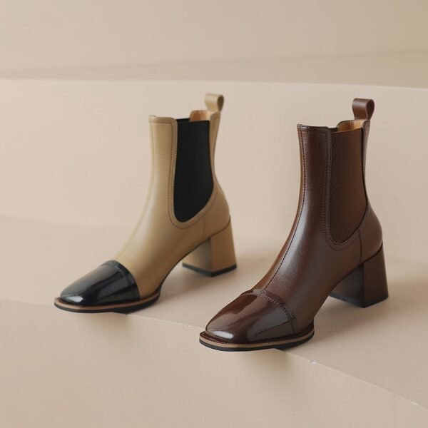 CHIKO Camila Square Toe Block Heels Ankle Boots
