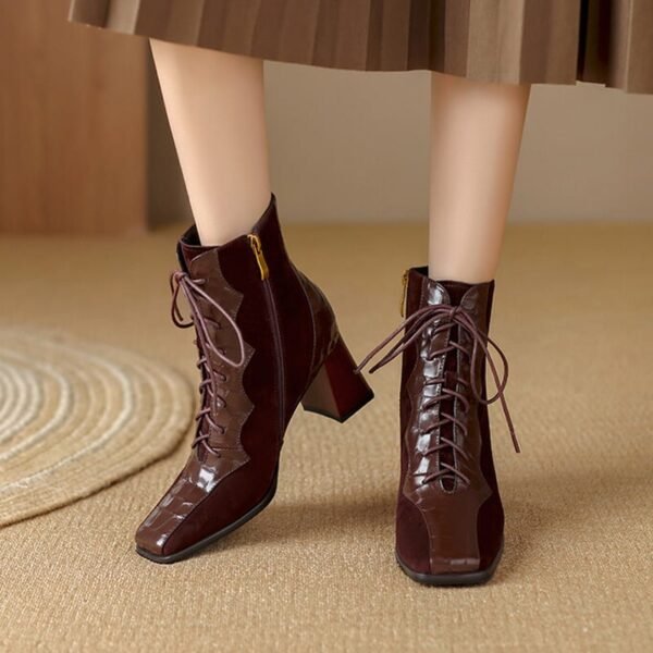 CHIKO Ava Square Toe Block Heels Ankle Boots
