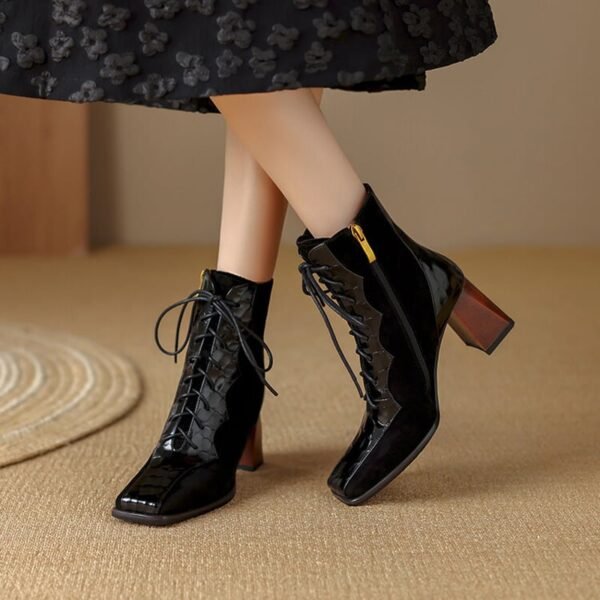 CHIKO Ava Square Toe Block Heels Ankle Boots - Image 2