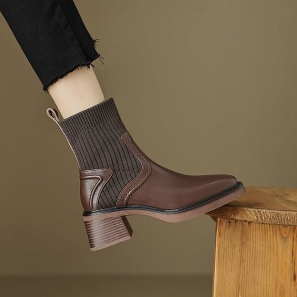 CHIKO Charlotte Square Toe Block Heels Ankle Boots