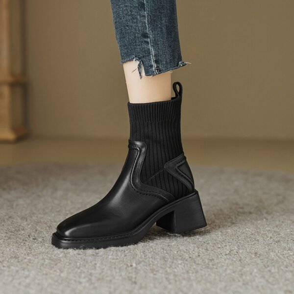 CHIKO Charlotte Square Toe Block Heels Ankle Boots - Image 2