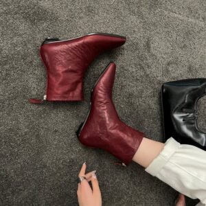 CHIKO Brooklyn Square Toe Block Heels Ankle Boots