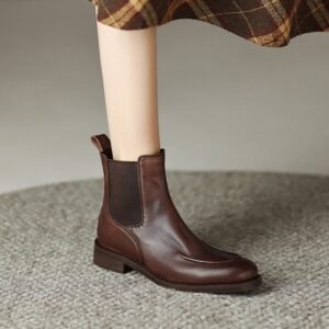 CHIKO Leilani Round Toe Block Heels Ankle Boots