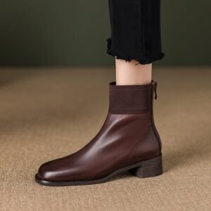 CHIKO Josephine Round Toe Block Heels Ankle Boots