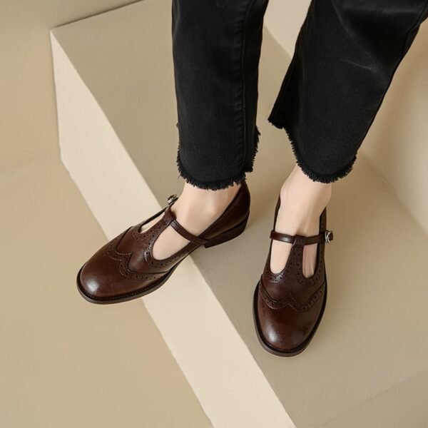 CHIKO Madison Round Toe Block Heels T-Strap Shoes - Image 2