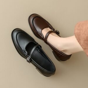 CHIKO Ellie Round Toe Block Heels Mary Jane Shoes