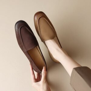 CHIKO Nora Round Toe Block Heels Loafers Shoes