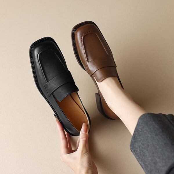 CHIKO Riley Square Toe Block Heels Loafers Shoes