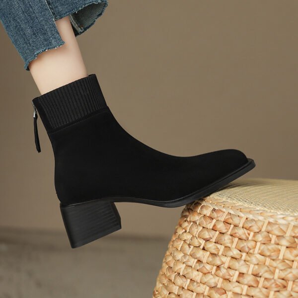 CHIKO Lucy Square Toe Block Heels Ankle Boots - Image 2
